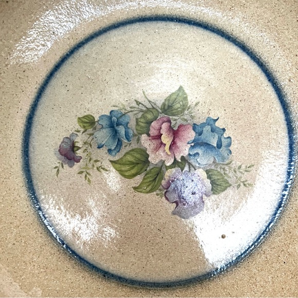 Vintage Monroe Salt Works Delicate Flowers Floral Print Pasta Plate - Picture 2 of 7